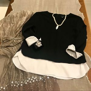 ANN TAYLOR BLACK DRESS SHIRT